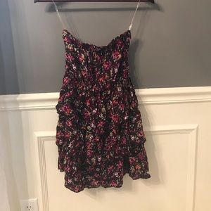 Strapless floral dress
